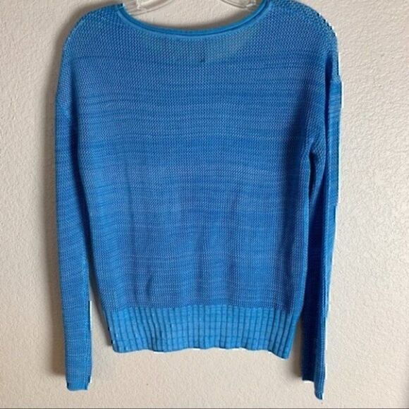 J & J netted sweater blue XS Minimalist simple modern neutral capsule timeless - Picture 6 of 12